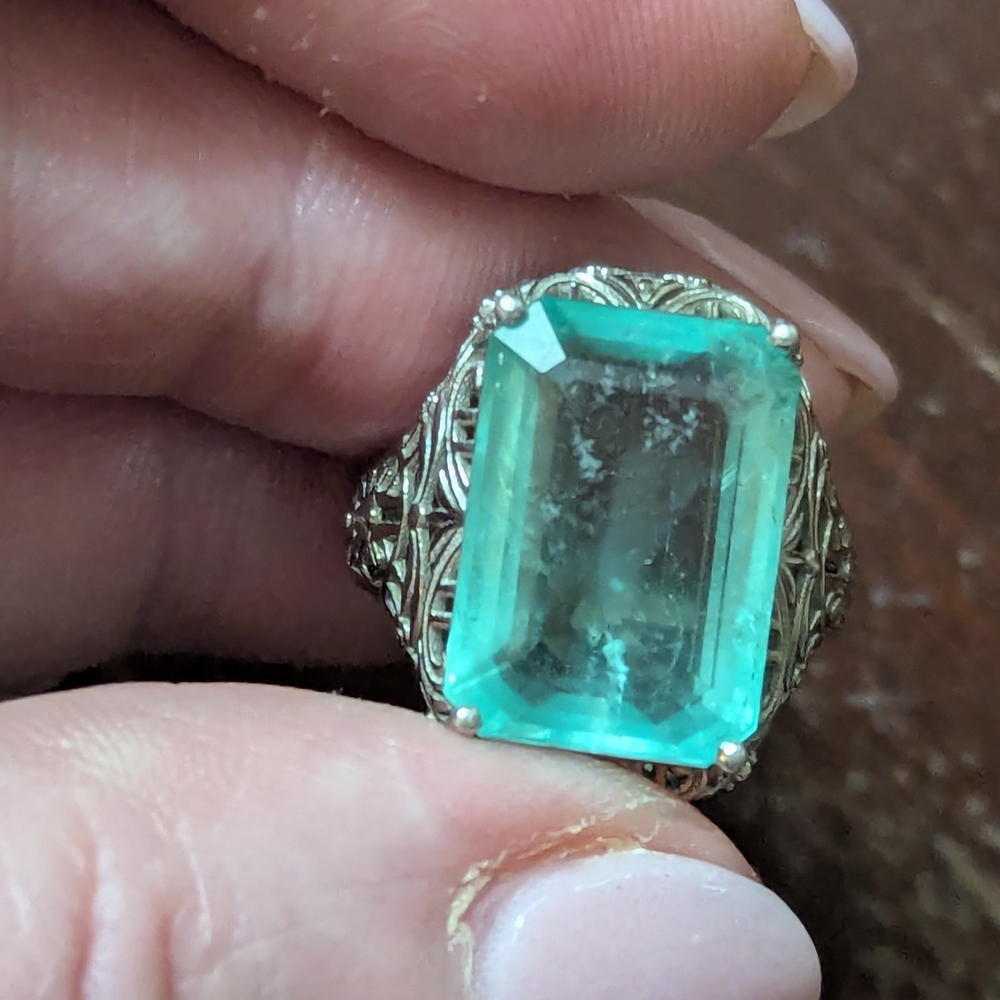 Rare Crystal-Clear 11 Carat Natural Colombian Emerald Ring
